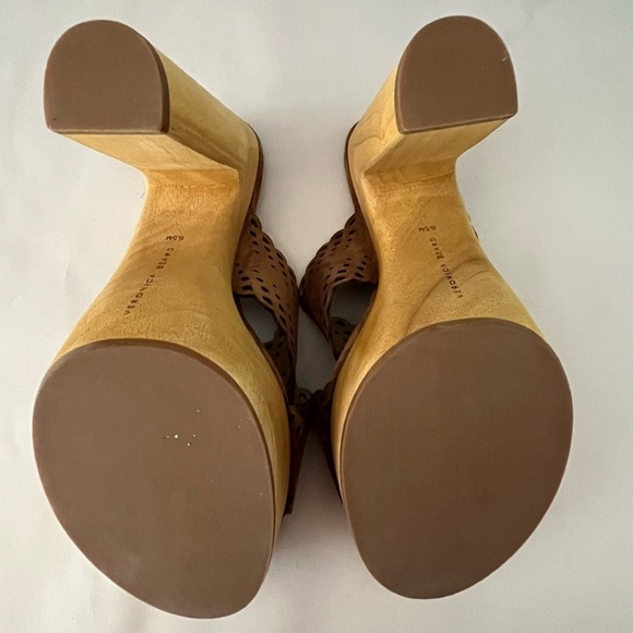 Veronica Beard Gaynor Suede Leather Platform Mules Neutral Retro Boho 6.5 New - Picture 7 of 11